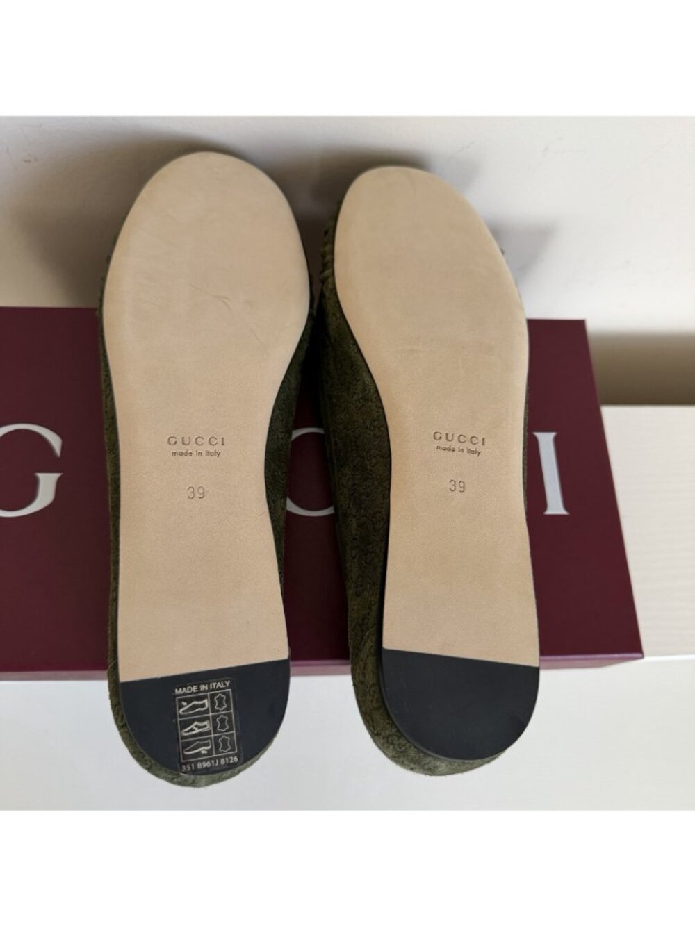 NEW GUCCI Women's GG Suede Kensington Horsebit Loafers EU 39 / US 9 Ballet Flats - Picture 6 of 10